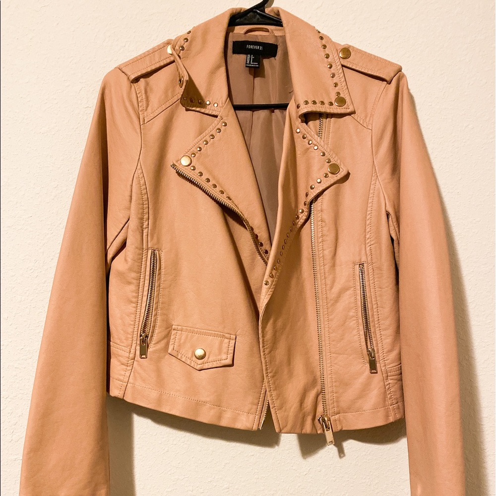 Forever 21 coral like leather jacket.